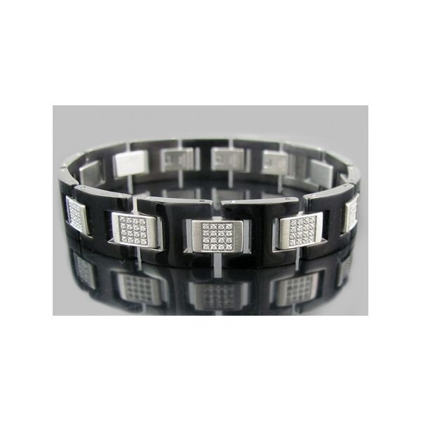 Stainless steel bracelet with cz Arezzo Jewelers Elmwood Park, IL