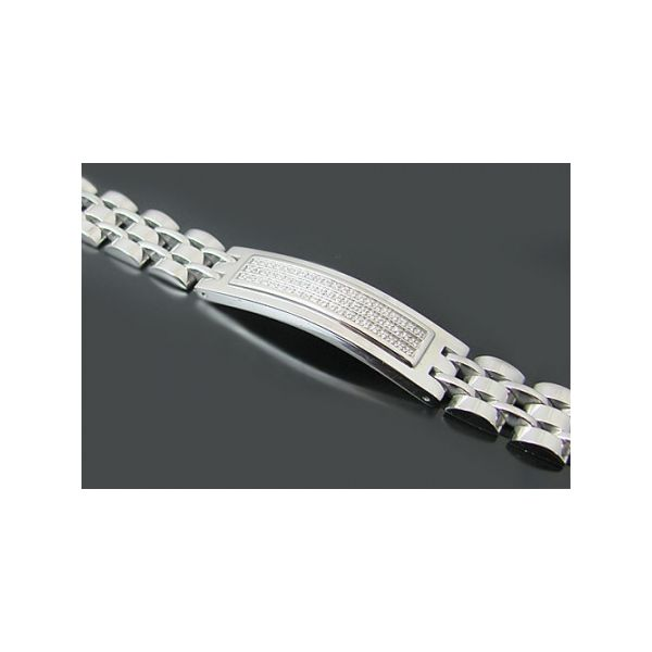 Mens stainless steel bracelet with cz Arezzo Jewelers Elmwood Park, IL