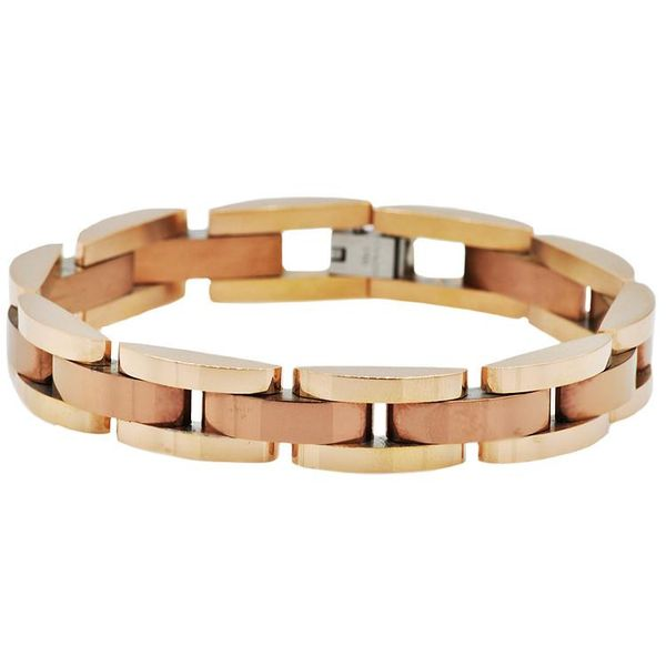 Mens rose and chocolate plated bracelet Arezzo Jewelers Elmwood Park, IL