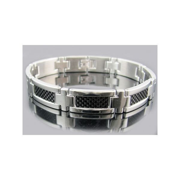 BLACKJACK Men's Bracelet - Steel & Carbon Fiber Image 2 Arezzo Jewelers Elmwood Park, IL