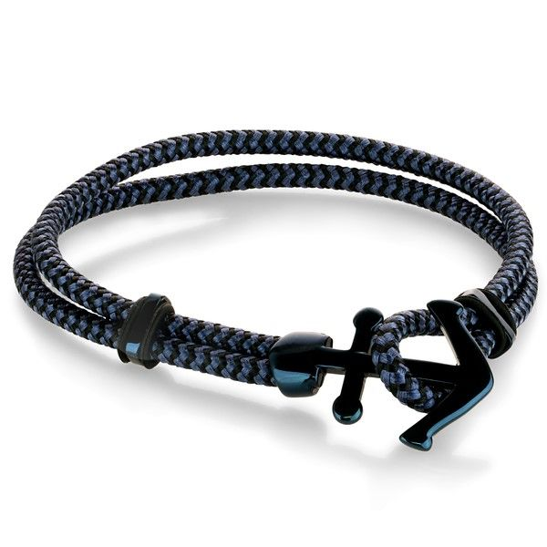 Blue-Ip Anchor Blue-Black Nylon Bracelet Arezzo Jewelers Elmwood Park, IL