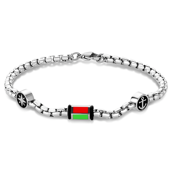 Italian Flag - Anchor Star Symbol Steel Bracelet Arezzo Jewelers Elmwood Park, IL