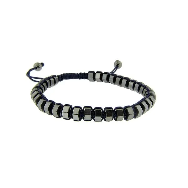 Navy Blue - Stainless Steel Matte Bead Bracelet Arezzo Jewelers Elmwood Park, IL