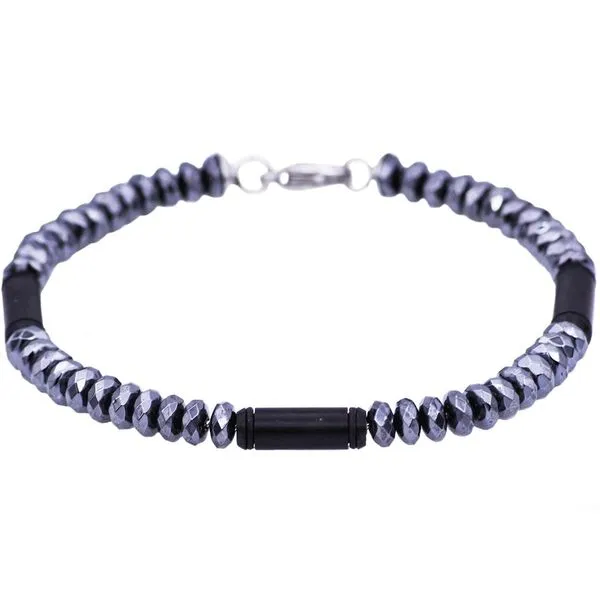 Hematite & Stainless Steel Bracelet Arezzo Jewelers Elmwood Park, IL