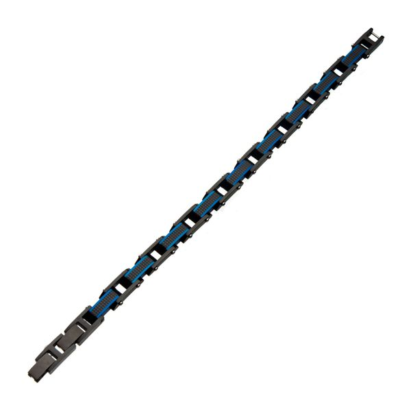 Steel Black Plated and Blue Plated Link Bracelet Image 2 Arezzo Jewelers Elmwood Park, IL