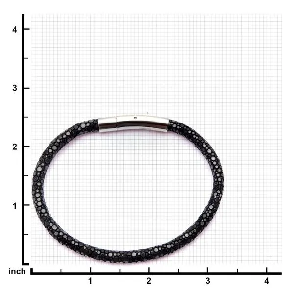 Black Stingray Leather Bracelet Image 3 Arezzo Jewelers Elmwood Park, IL