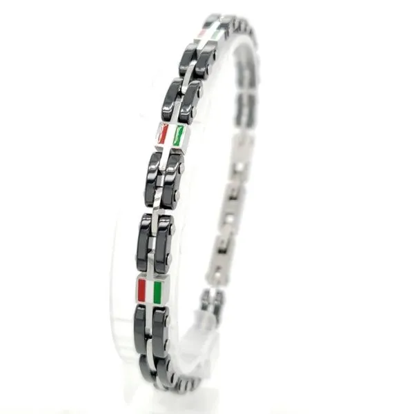 Italian Flag Link Steel Bracelet Arezzo Jewelers Elmwood Park, IL