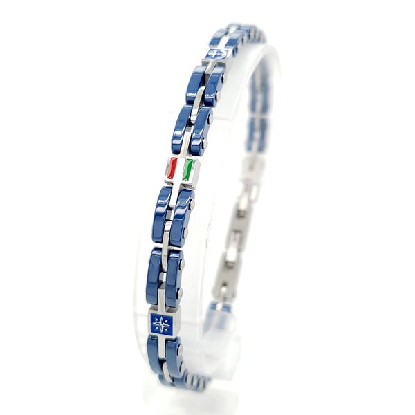 Italy Link Steel Bracelet - Anchor, Compass and Flag Arezzo Jewelers Elmwood Park, IL