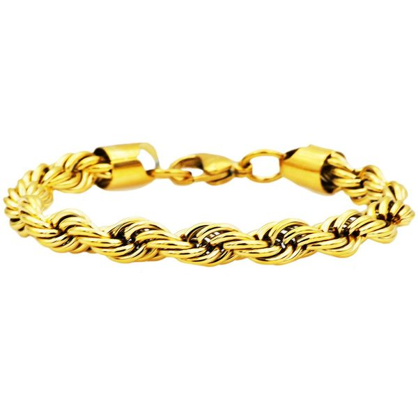 Gold Plated Stainless Steel Rope Chain Bracelet Arezzo Jewelers Elmwood Park, IL
