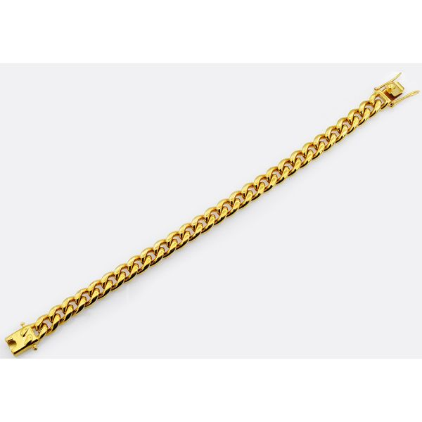 Gold Stainless Steel Miami Cuban Link Chain Bracelet Image 2 Arezzo Jewelers Elmwood Park, IL