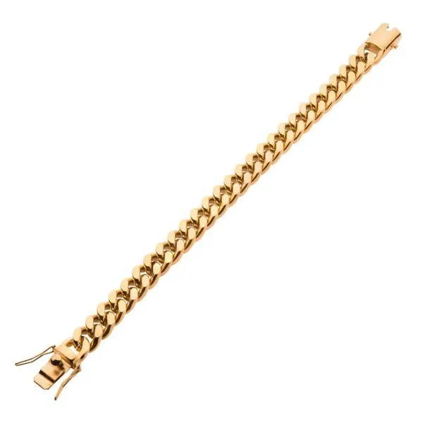 18K Gold Plated Miami Cuban Chain Bracelet Image 2 Arezzo Jewelers Elmwood Park, IL