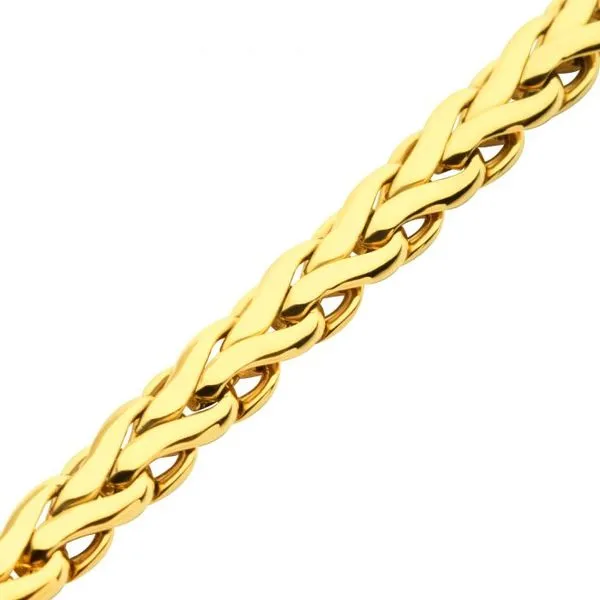5mm 18K High Polished Finish Gold IP Stainless Steel Spiga Chain Bracelet Image 2 Arezzo Jewelers Elmwood Park, IL