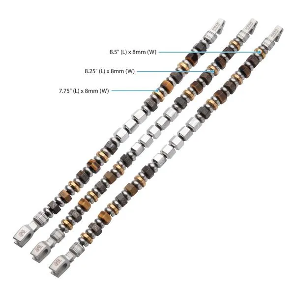 8mm Mokume Gane, Bronzite and Tiger's Eye Beads Bushido Virtue Bracelet - GI: Integrity Image 3 Arezzo Jewelers Elmwood Park, IL