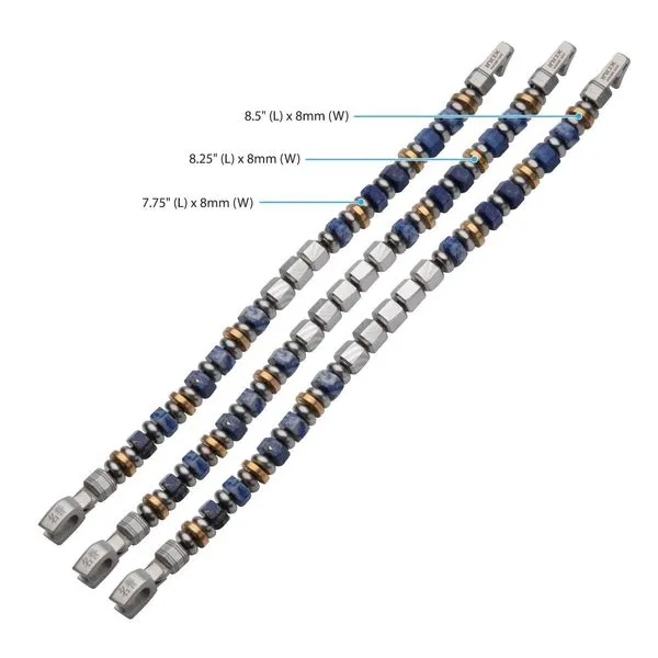 8mm Mokume Gane and Lapis Lazuli Beads Bushido Virtue Bracelet - MEIYO: Honor Image 3 Arezzo Jewelers Elmwood Park, IL