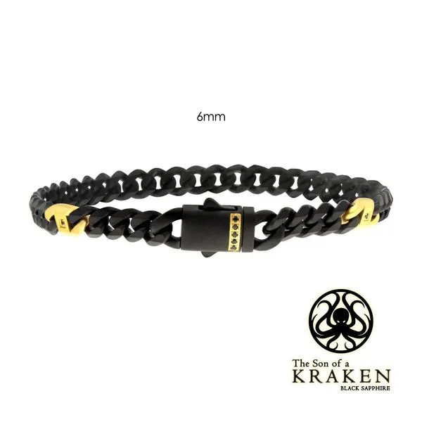 6mm Black IP Steel Matte Finish Miami Cuban Chain Bracelet Arezzo Jewelers Elmwood, IL