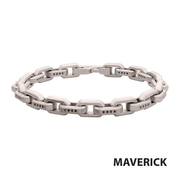 8mm Stainless Steel Faceted Interlock Link Bracelet Arezzo Jewelers Elmwood Park, IL