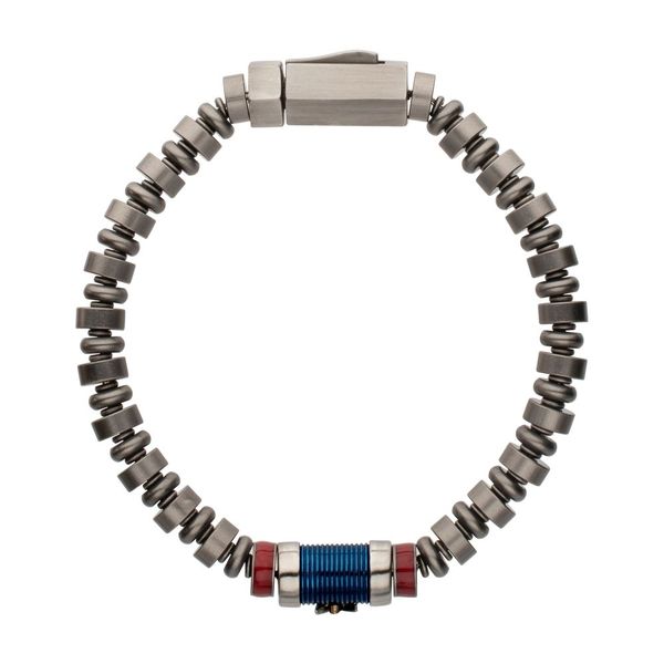 EST. 1776: Matte Steel Bead Bracelet Image 2 Arezzo Jewelers Elmwood Park, IL