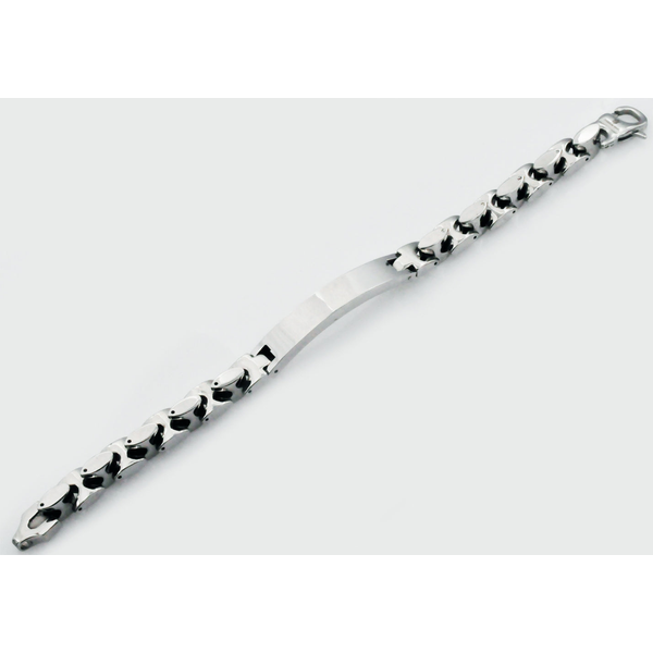 Mens Stainless Steel ID- Engraveable Bracelet Image 2 Arezzo Jewelers Elmwood Park, IL