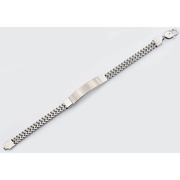 Double Franco Link Stainless Steel ID Bracelet Image 2 Arezzo Jewelers Elmwood Park, IL