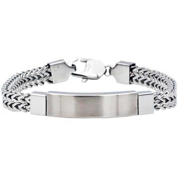 Double Franco Link Stainless Steel ID Bracelet Arezzo Jewelers Elmwood Park, IL