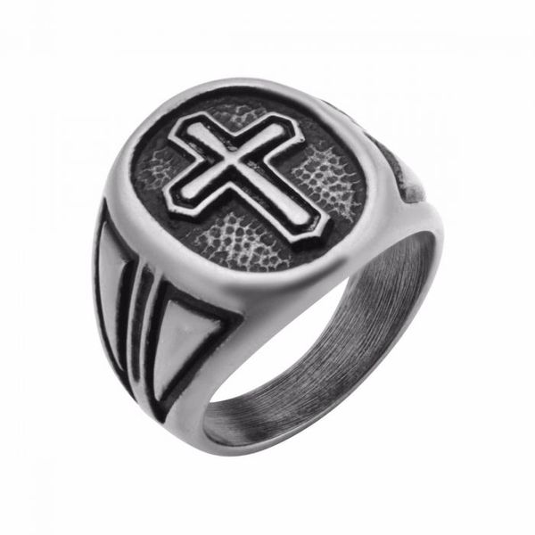 Antique Stainless Steel Cross Ring Arezzo Jewelers Elmwood Park, IL