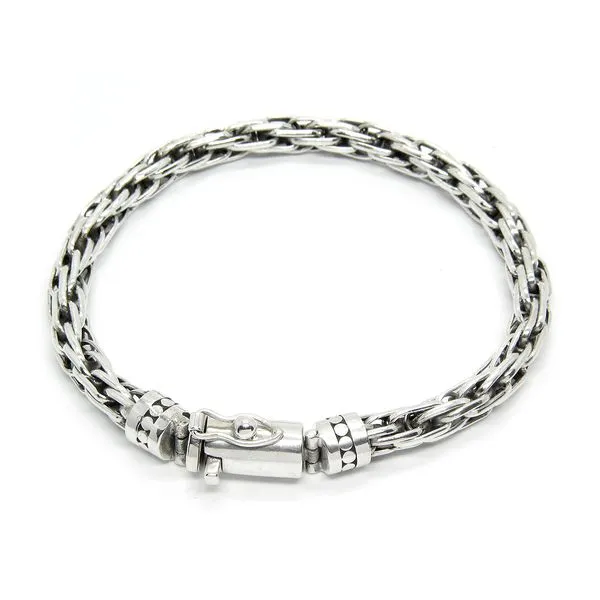 Men's Silver Bali Style Bracelet Image 2 Arezzo Jewelers Elmwood Park, IL