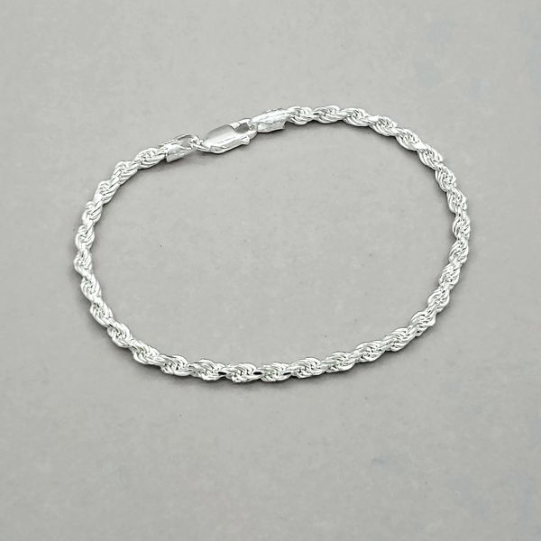 Silver 3mm D/C Rope Bracelet Arezzo Jewelers Elmwood Park, IL