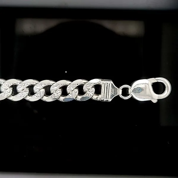 Men's Silver 9.4mm Cuban Link Bracelet Image 5 Arezzo Jewelers Elmwood, IL
