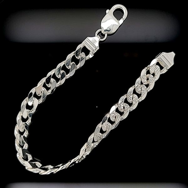 Men's Silver 9.4mm Cuban Link Bracelet Image 3 Arezzo Jewelers Elmwood Park, IL