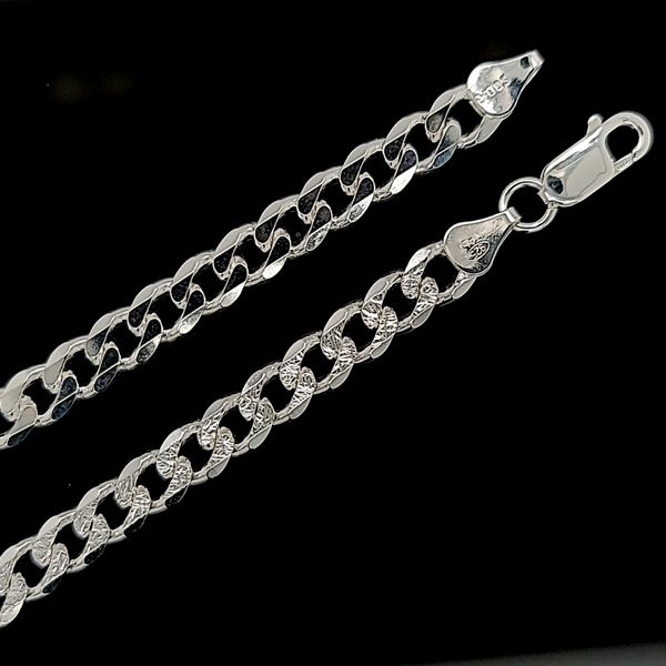Men's Silver 9.4mm Cuban Link Bracelet Image 4 Arezzo Jewelers Elmwood Park, IL