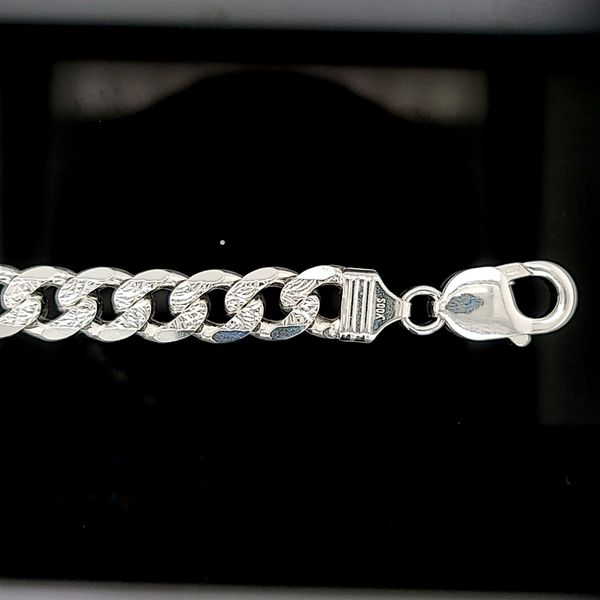 Men's Silver 9.4mm Cuban Link Bracelet Image 5 Arezzo Jewelers Elmwood Park, IL