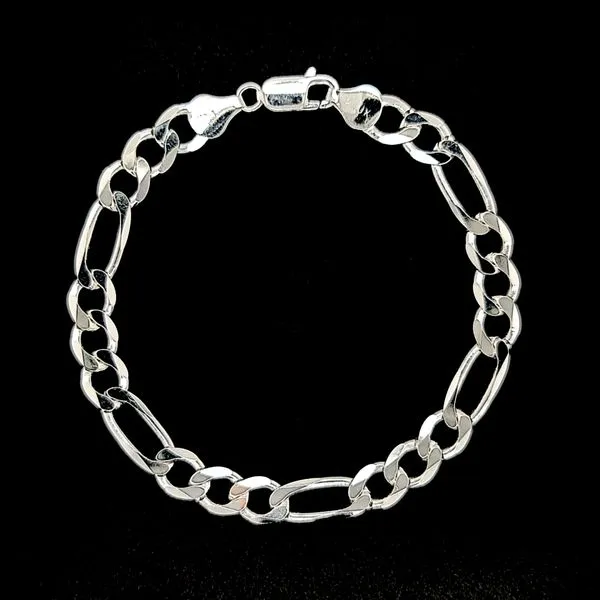 Men's Silver 7.75mm Figaro Link Bracelet Arezzo Jewelers Elmwood Park, IL