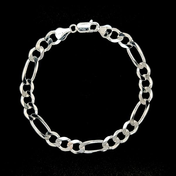 Men's Silver 7.75mm Figaro Link Bracelet Arezzo Jewelers Elmwood Park, IL