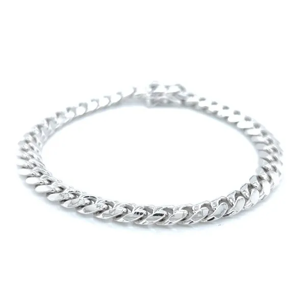 7mm Silver Miami Cuban Link Bracelet Image 2 Arezzo Jewelers Elmwood Park, IL