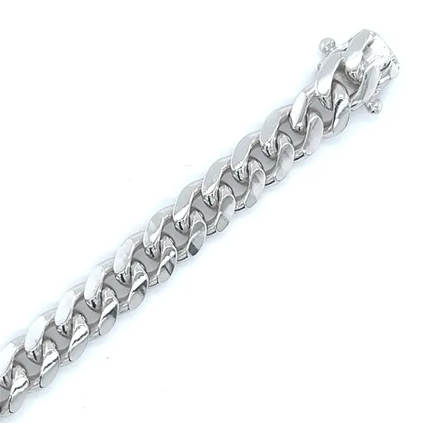 7mm Silver Miami Cuban Link Bracelet Image 4 Arezzo Jewelers Elmwood Park, IL
