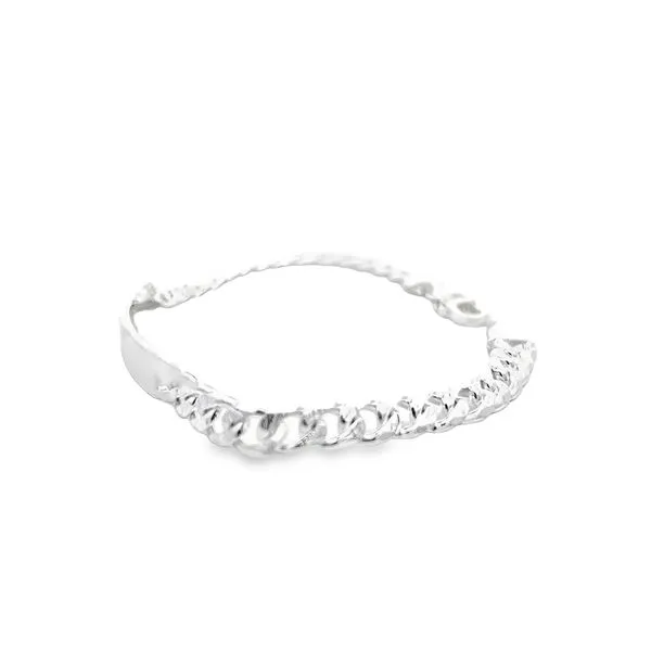 Sterling Silver Curb Link Engravable ID Bracelet Image 3 Arezzo Jewelers Elmwood Park, IL