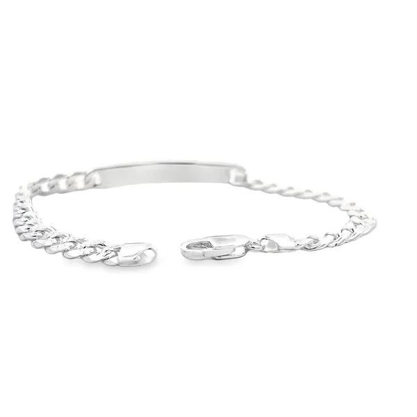 Sterling Silver Curb Link Engravable ID Bracelet Image 4 Arezzo Jewelers Elmwood Park, IL