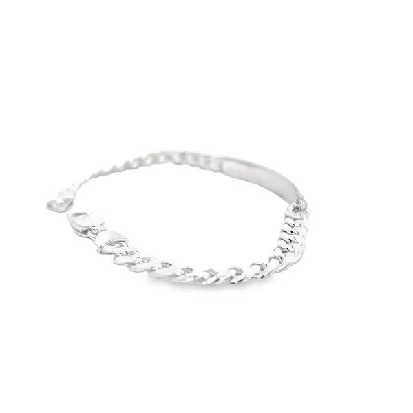 Sterling Silver Curb Link Engravable ID Bracelet Image 5 Arezzo Jewelers Elmwood Park, IL