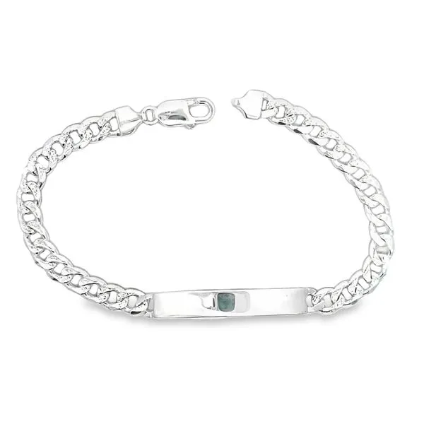 Sterling Silver Curb Link Engravable ID Bracelet Arezzo Jewelers Elmwood Park, IL