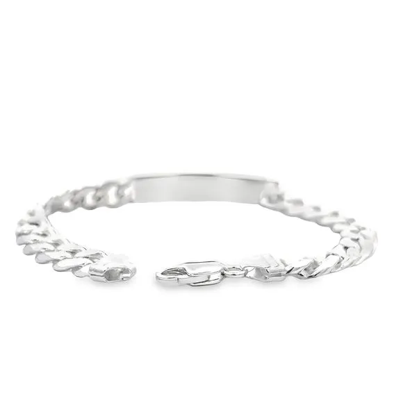 Sterling Silver Engravable Curb Link ID Bracelet Image 4 Arezzo Jewelers Elmwood Park, IL