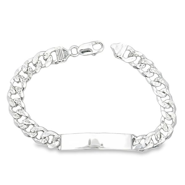 Sterling Silver Engravable Curb Link ID Bracelet Arezzo Jewelers Elmwood Park, IL