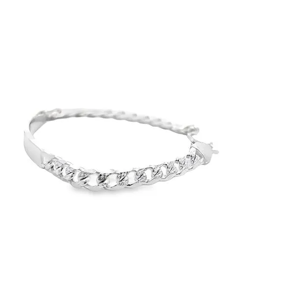 Sterling Silver Engravable Curb Link ID Bracelet Image 3 Arezzo Jewelers Elmwood Park, IL