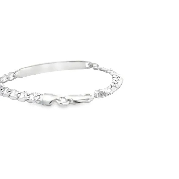 Sterling Silver Engravable Curb Link ID Bracelet Image 4 Arezzo Jewelers Elmwood Park, IL
