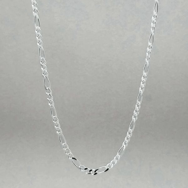 3mm Silver Polished & Diamond Cut Figaro Chain Image 2 Arezzo Jewelers Elmwood Park, IL