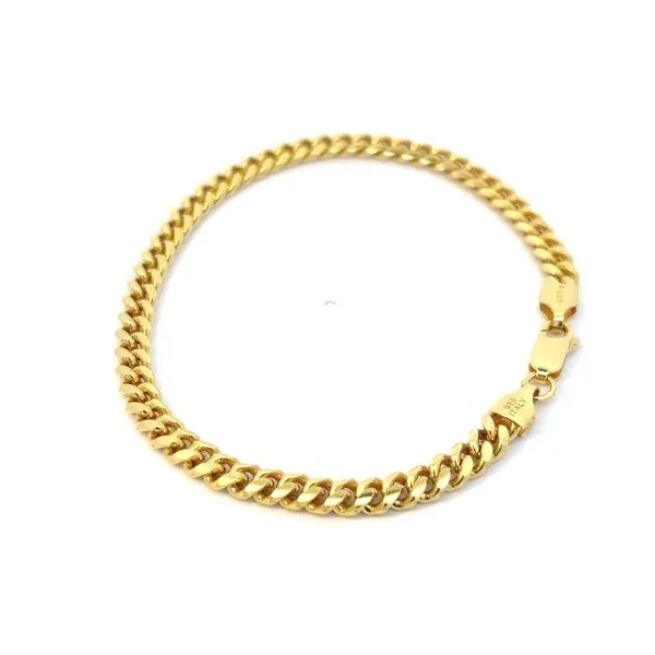 5mm 18k Gold Plated Silver Miami Cuban Link Bracelet Image 3 Arezzo Jewelers Elmwood, IL