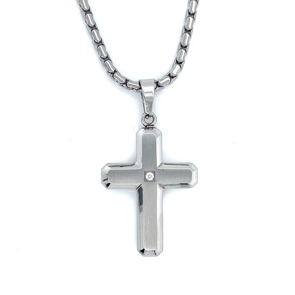Stainless Steel Men's Cross and Chain Arezzo Jewelers Elmwood Park, IL