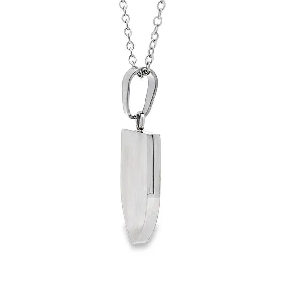 Team Italy Stainless Steel Shield Pendant with Enamel Flag Image 3 Arezzo Jewelers Elmwood Park, IL
