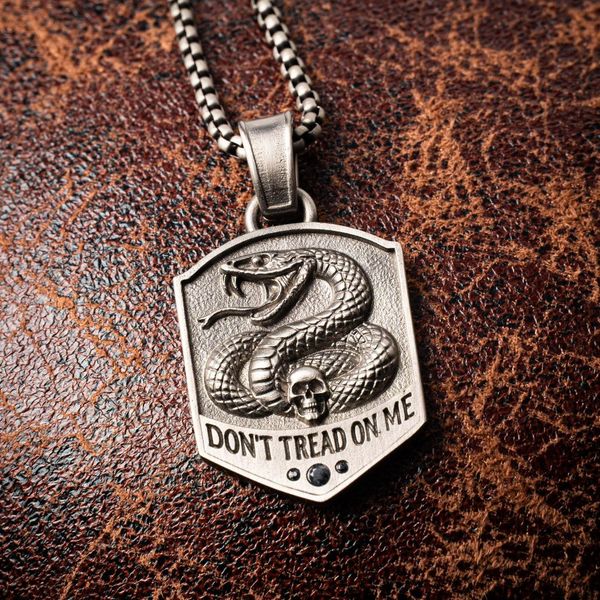 EST. 1776: Don'T Thread On Me - Black Spinel Pendant Image 5 Arezzo Jewelers Elmwood Park, IL
