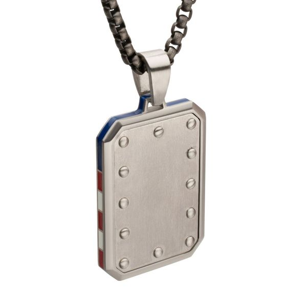 EST. 1776: Flag Profile Engraveable Tag Pendant Image 3 Arezzo Jewelers Elmwood Park, IL