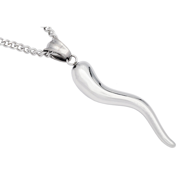 Mens Stainless Steel Italian Horn Pendant Arezzo Jewelers Elmwood Park, IL
